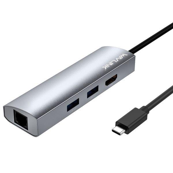 HUB Multipuertos USB-C a USB3.0, Ethernet y HDMI 4K Wavlink